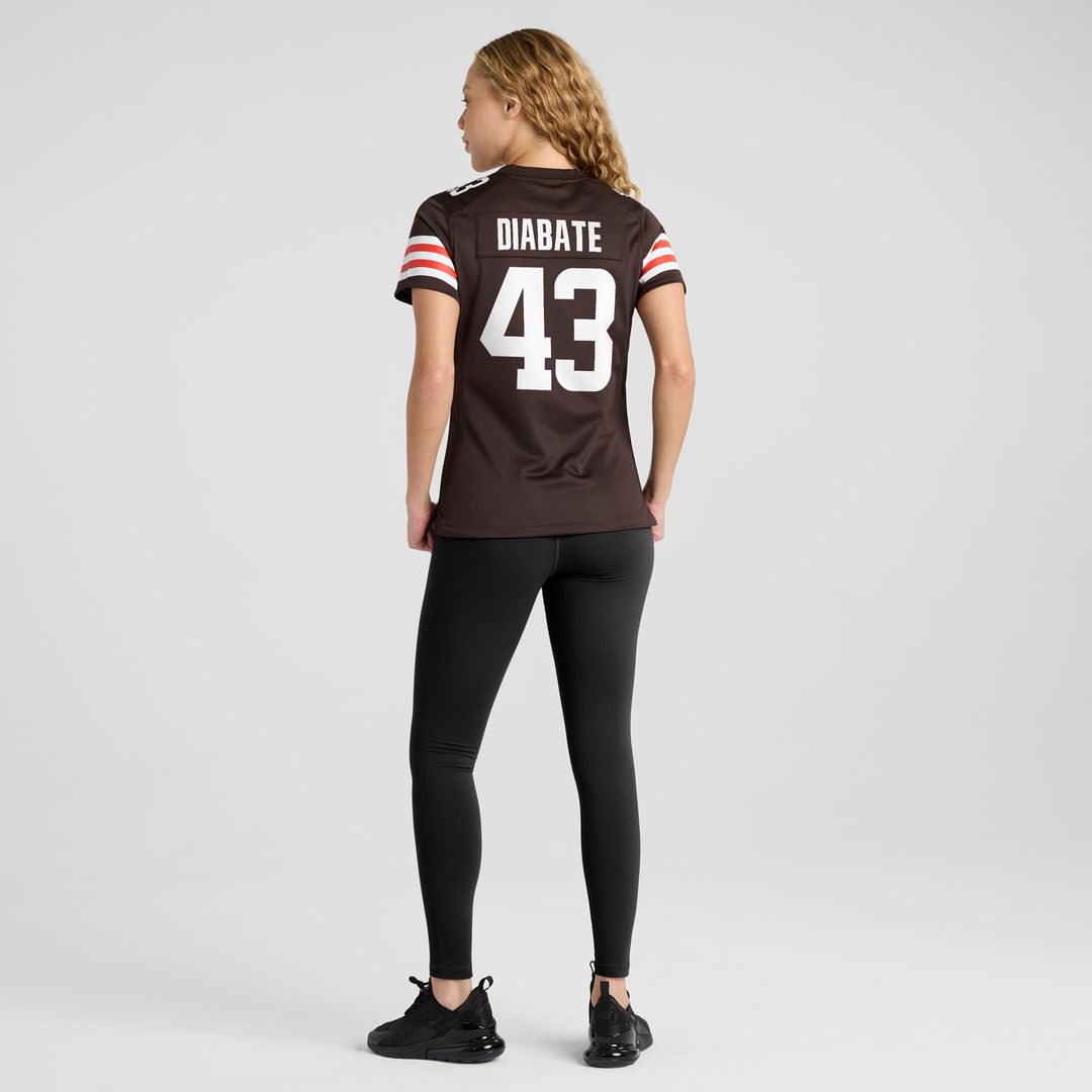 Women's Nike Cleveland Browns Mohamoud Diabate Brown Team Game NFL Jersey