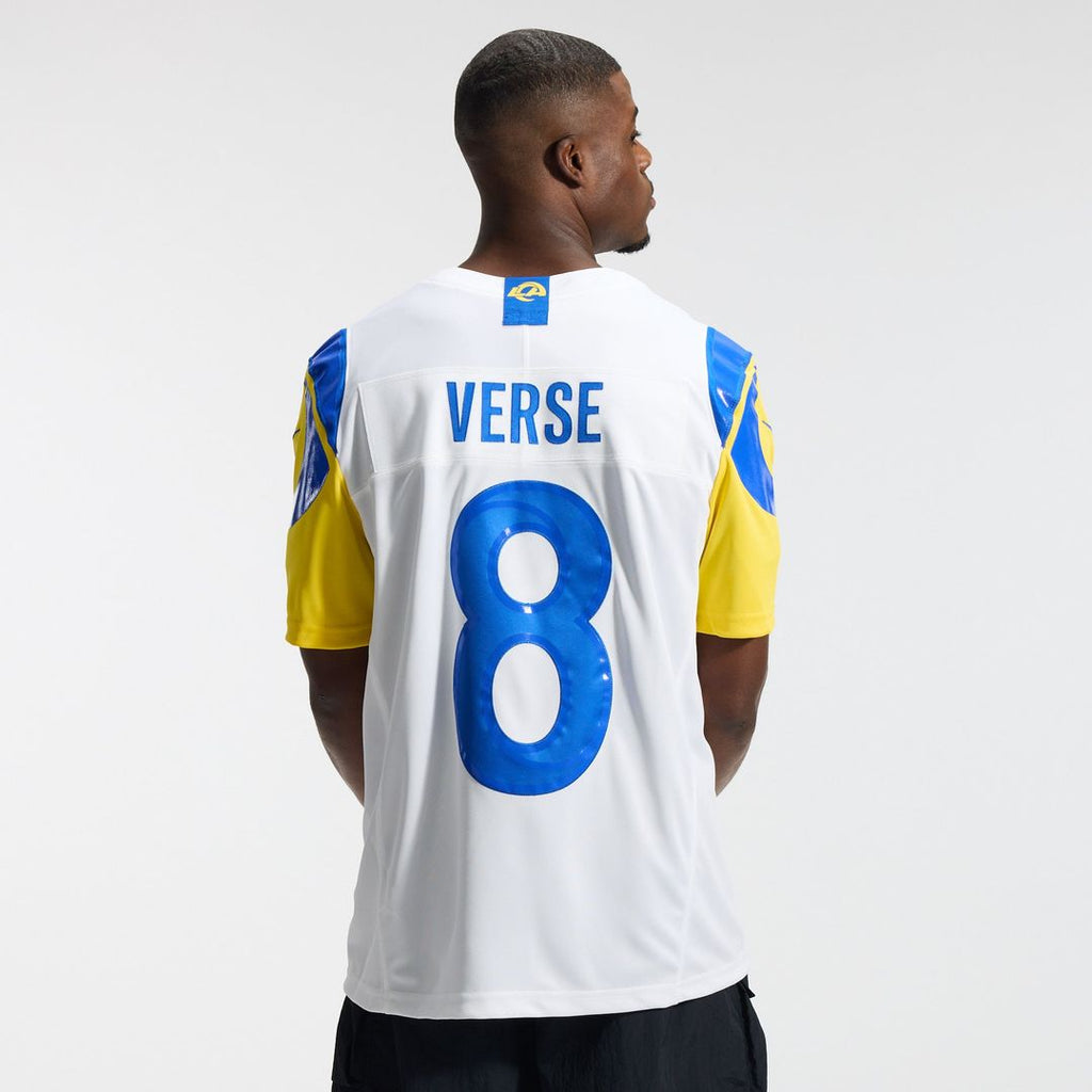 Men's Nike Los Angeles Rams Jared Verse White Vapor F.U.S.E. Stitched Limited NFL Jersey