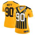 Women's Nike Pittsburgh Steelers T.J. Watt Gold Alternate 1933 Throwback Legend Player NFL Performance Top