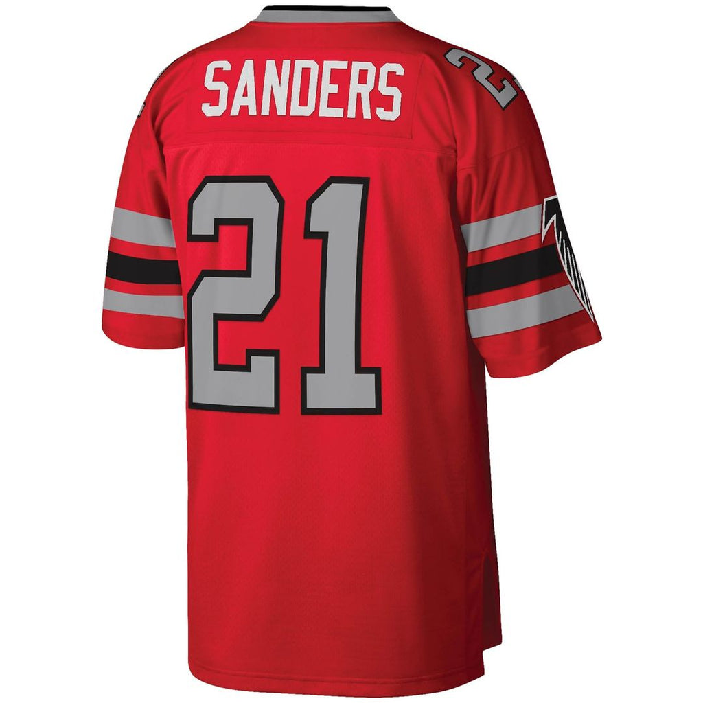 Men's Mitchell & Ness Atlanta Falcons Deion Sanders White Legacy Replica NFL Jersey