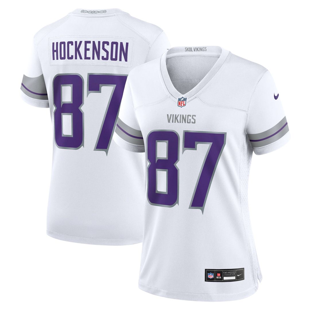 Women's Nike Minnesota Vikings T.J. Hockenson White Alternate Game Player NFL Jersey