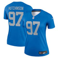 Women's Nike Detroit Lions Aidan Hutchinson Blue Alternate Legend Player NFL Performance Top