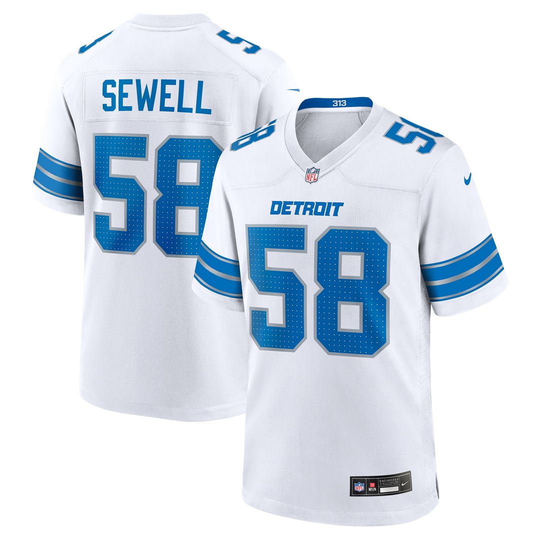 Men's Nike Detroit Lions Penei Sewell Blue Game NFL Jersey