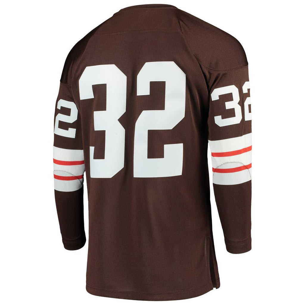 Men's Mitchell & Ness Cleveland Browns Jim Brown Brown 1964 Authentic Throwback Retired Player NFL Jersey