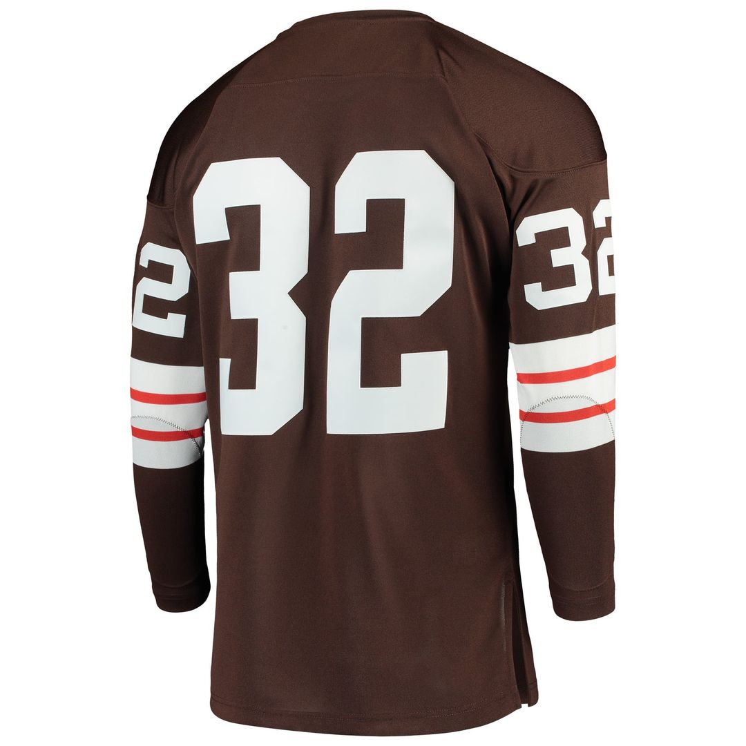 Men's Mitchell & Ness Cleveland Browns Jim Brown Brown 1964 Authentic Throwback Retired Player NFL Jersey