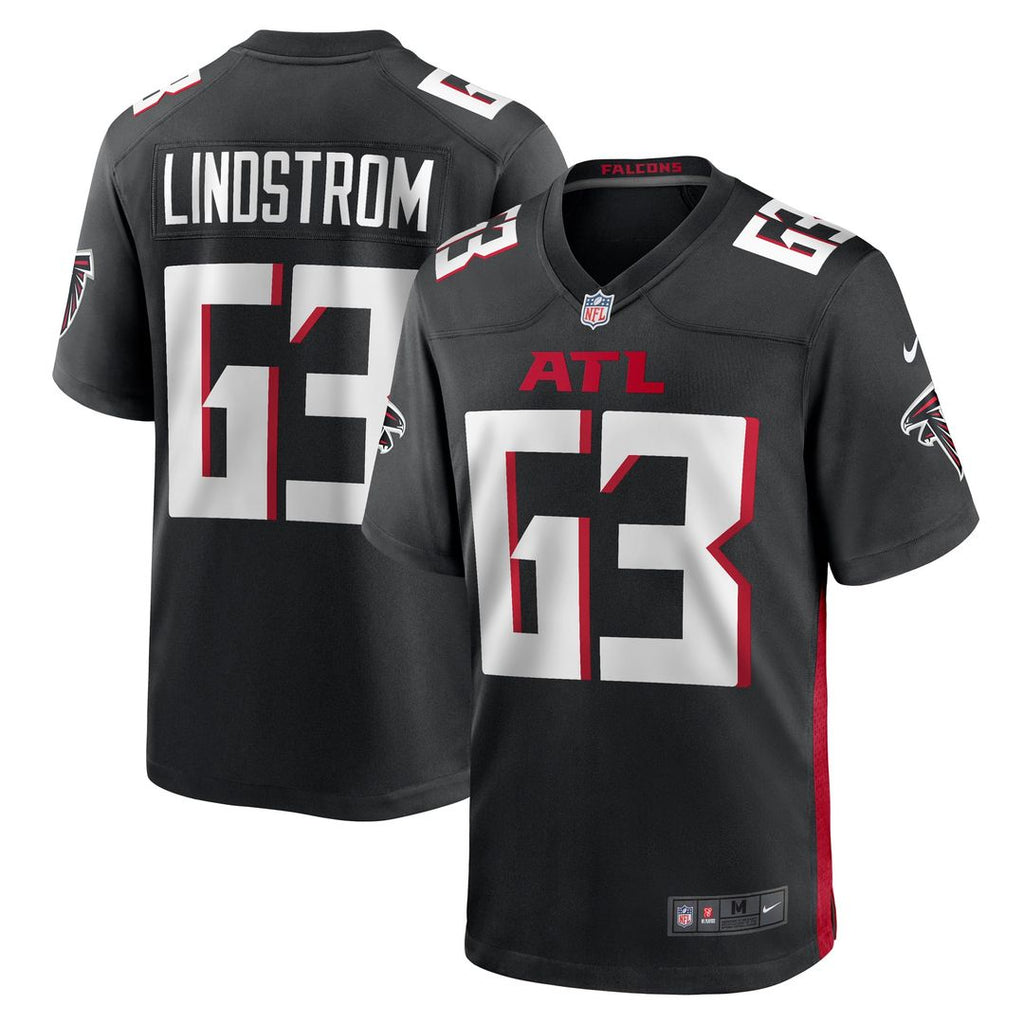Men's Nike Atlanta Falcons Chris Lindstrom Black Team Game NFL Jersey