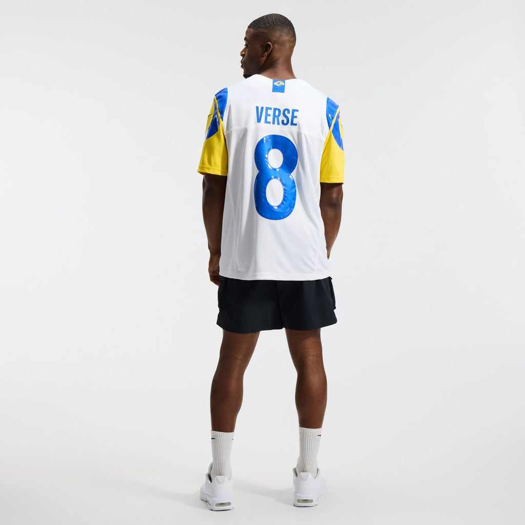 Men's Nike Los Angeles Rams Jared Verse White Vapor F.U.S.E. Stitched Limited NFL Jersey