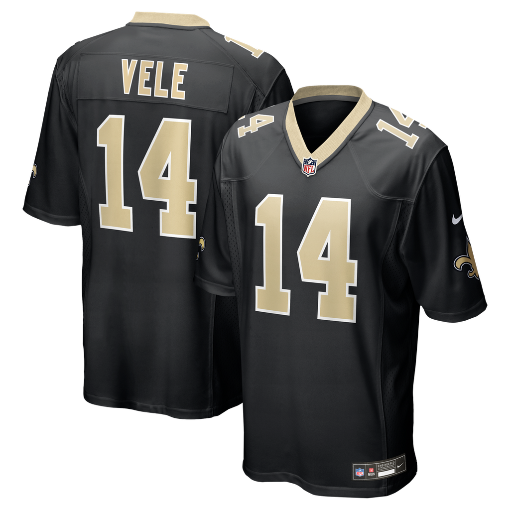 Men's Nike New Orleans Saints Devaughn Vele Black Team Game NFL Jersey