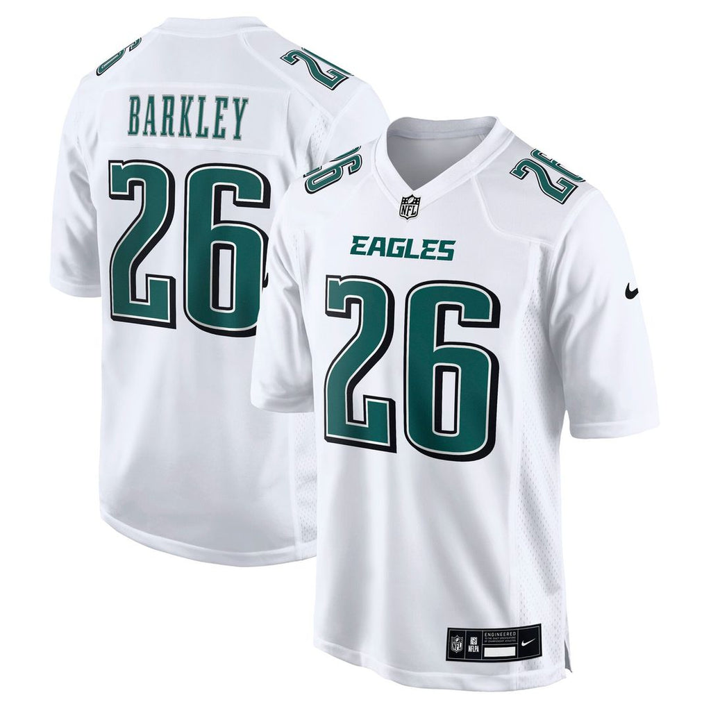 Men's Nike Philadelphia Eagles Saquon Barkley Tundra White Fashion Game NFL Jersey