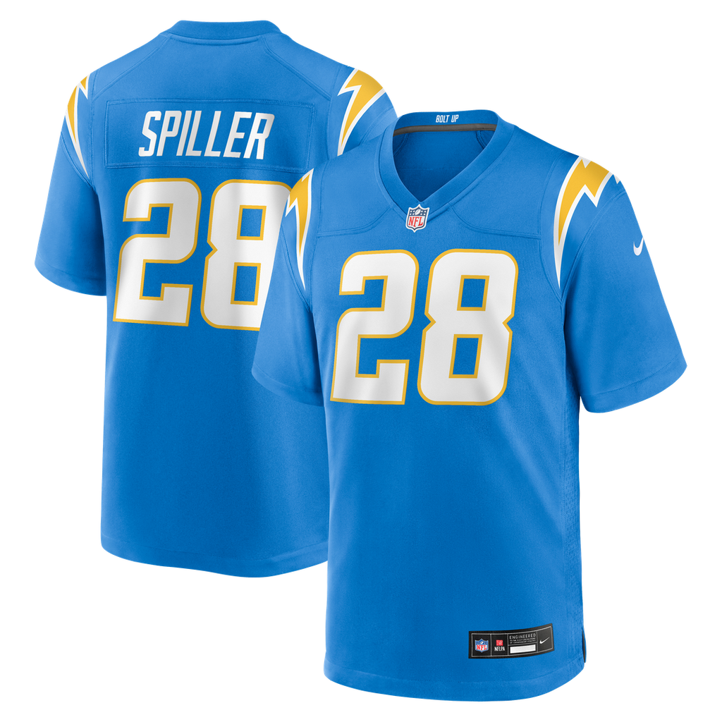 Men's Nike Los Angeles Chargers Isaiah Spiller Powder Blue Game NFL Jersey