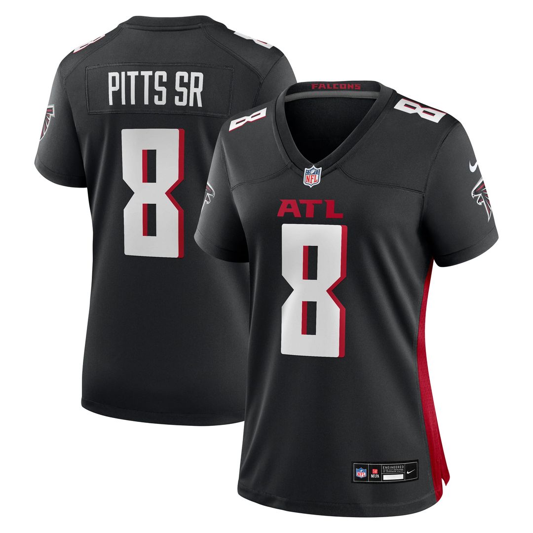 Women's Nike Atlanta Falcons Kyle Pitts Sr. Black Game NFL Jersey