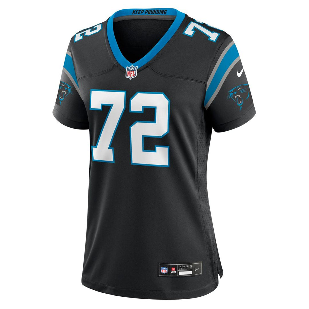 Women's Nike Carolina Panthers Taylor Moton Black Team Game NFL Jersey
