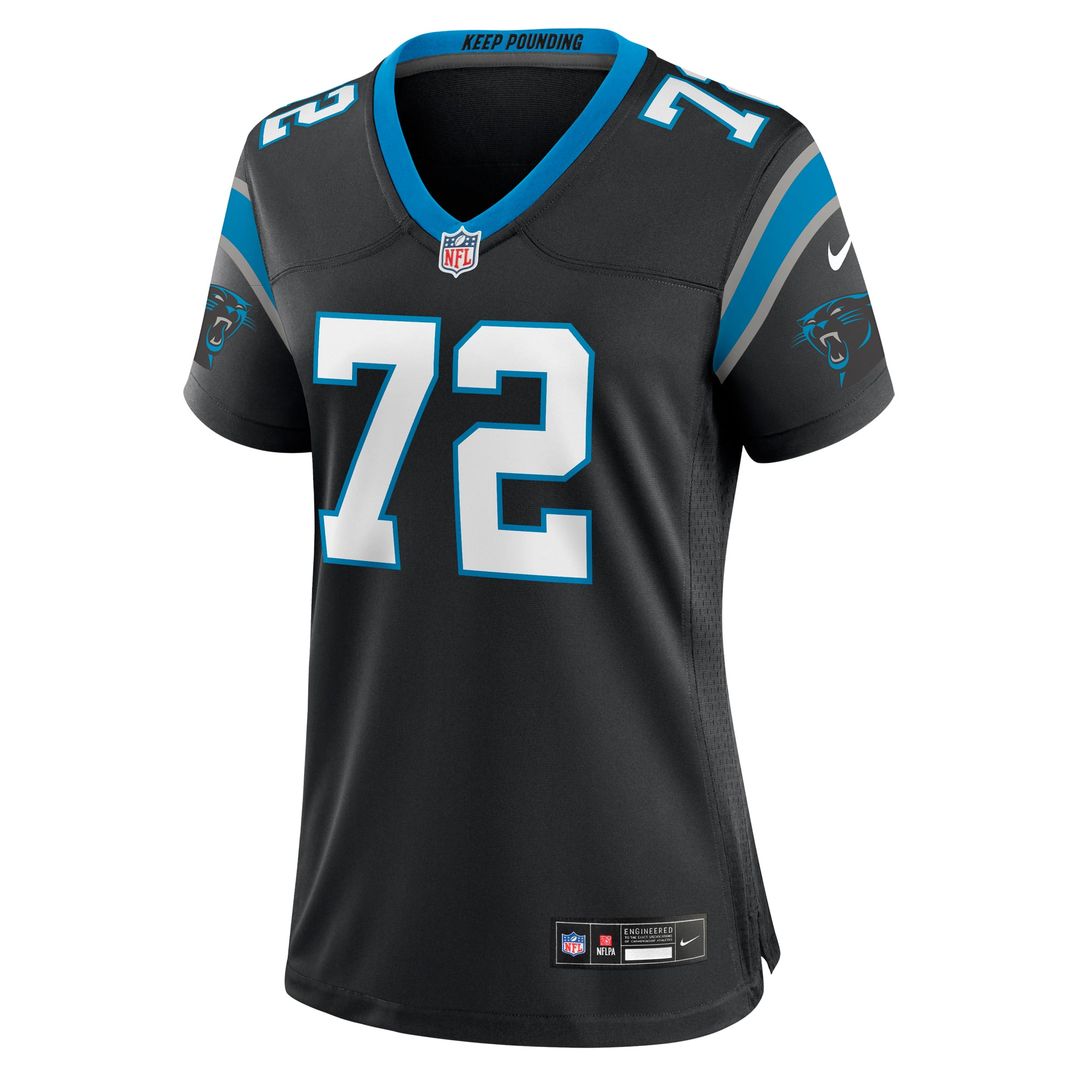 Women's Nike Carolina Panthers Taylor Moton Black Team Game NFL Jersey