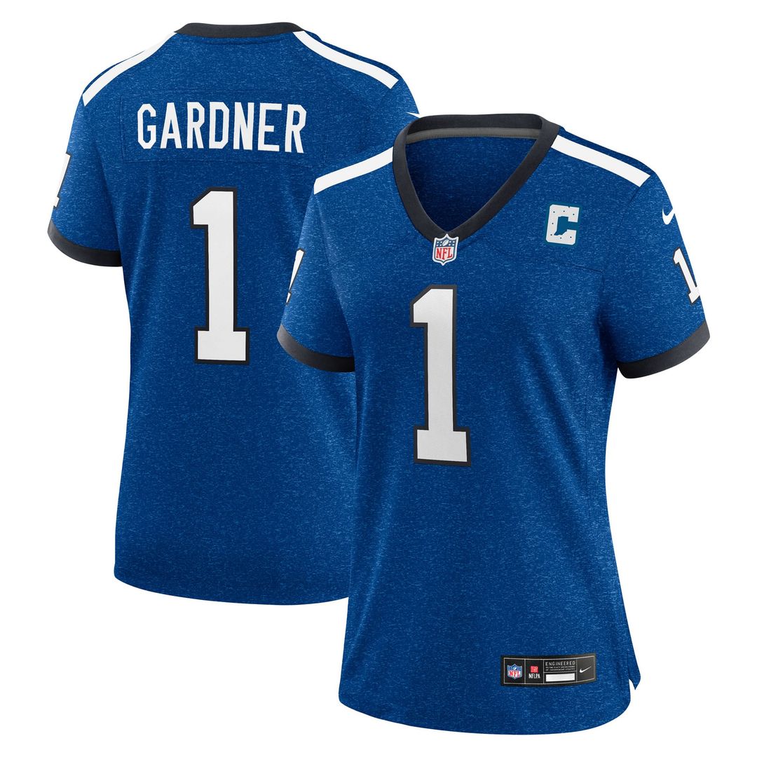 Women's Nike Indianapolis Colts Ahmad Sauce Gardner Heather Royal Alternate 2 Indiana Nights Game NFL Jersey