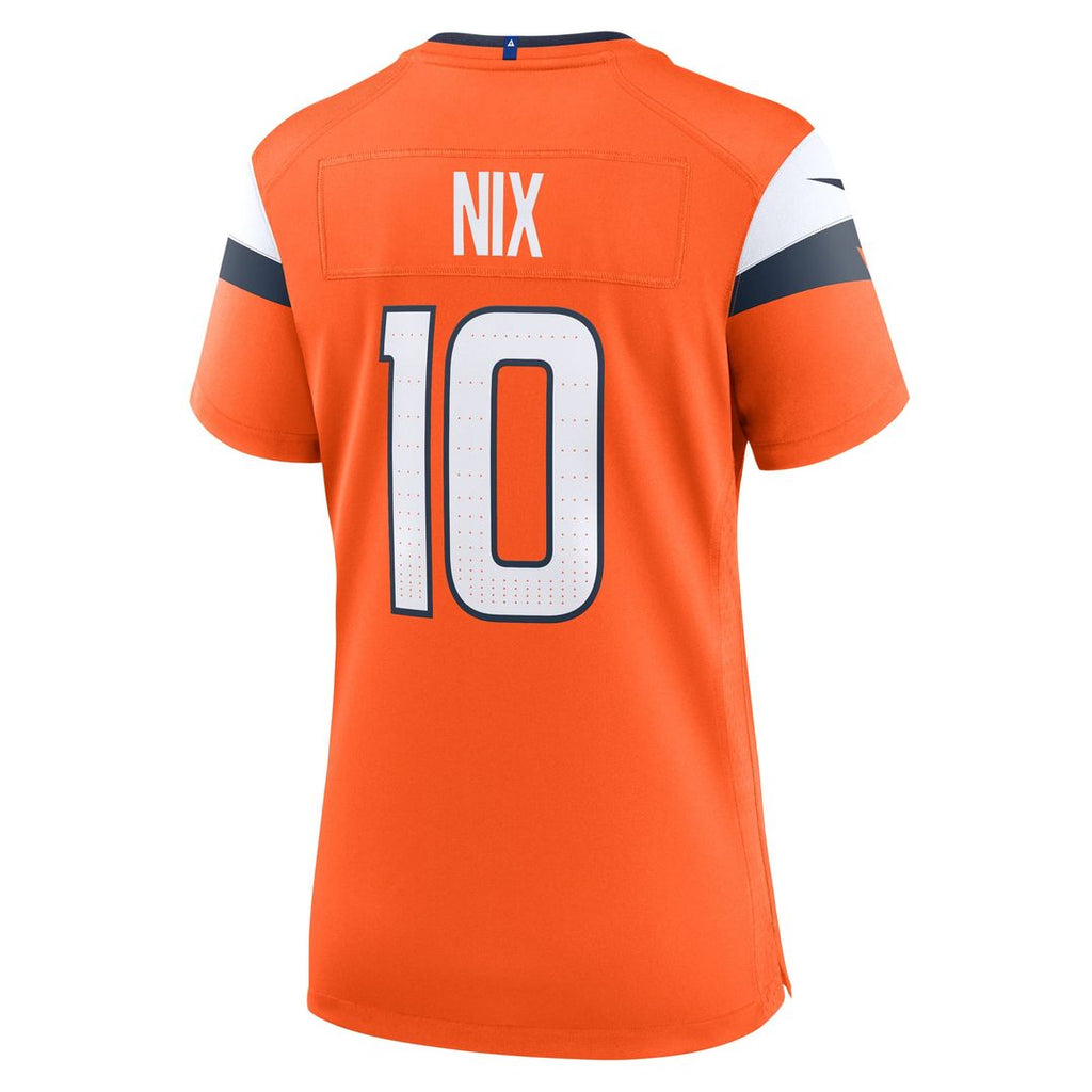 Women's Nike Denver Broncos Bo Nix Orange Game NFL Jersey
