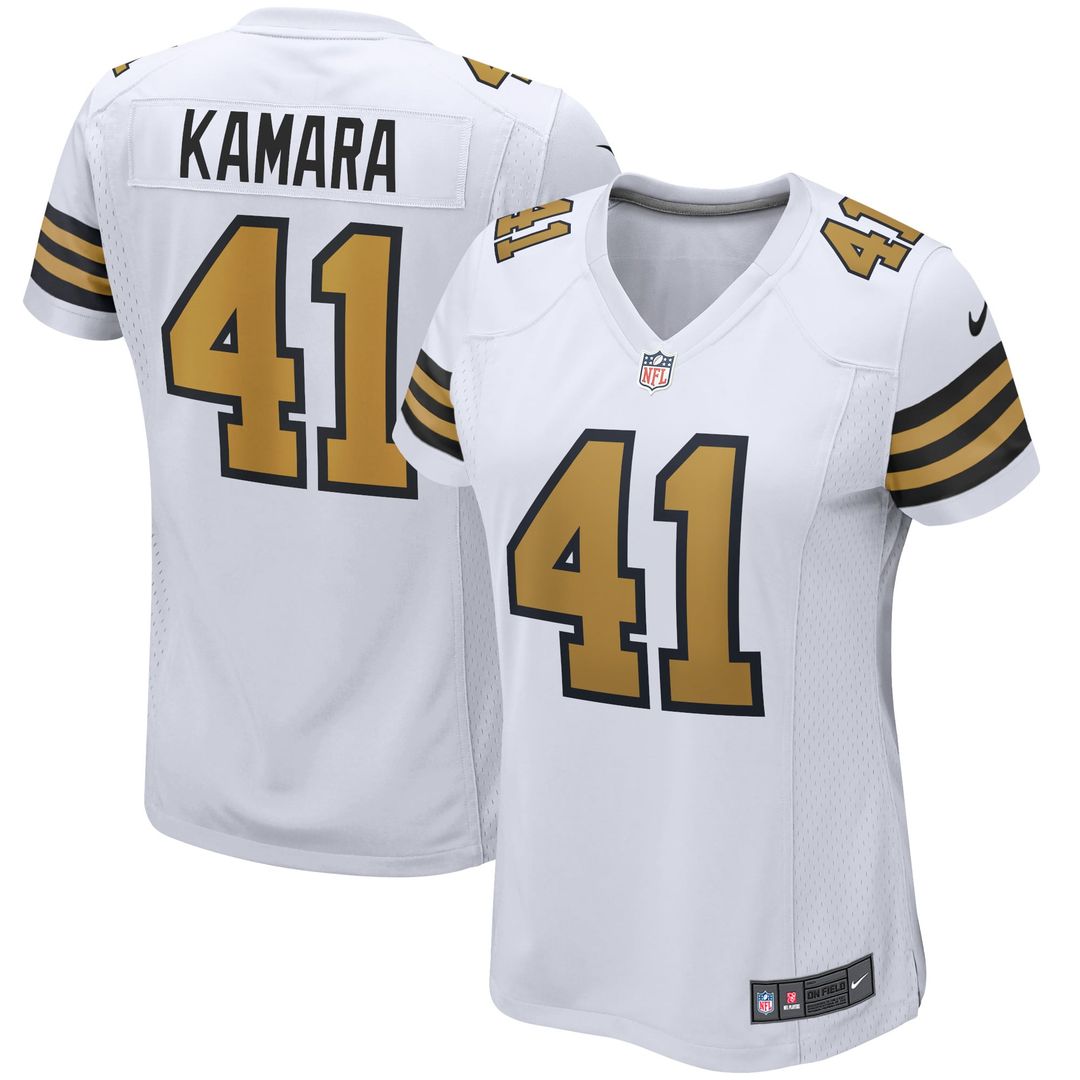 Women's Nike New Orleans Saints Alvin Kamara White Alternate Game Player NFL Jersey