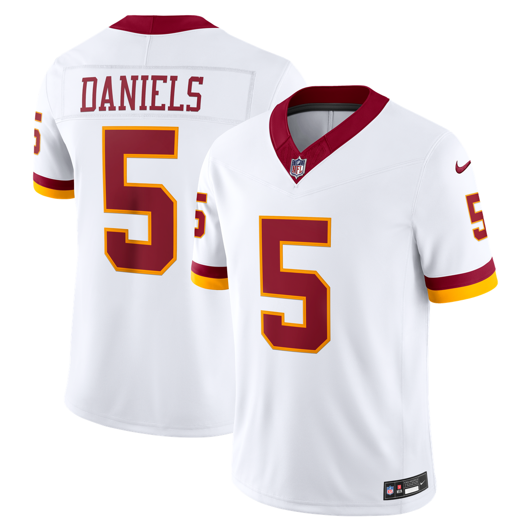 Men's Nike Washington Commanders Jayden Daniels White Vapor F.U.S.E. Stitched Limited NFL Jersey