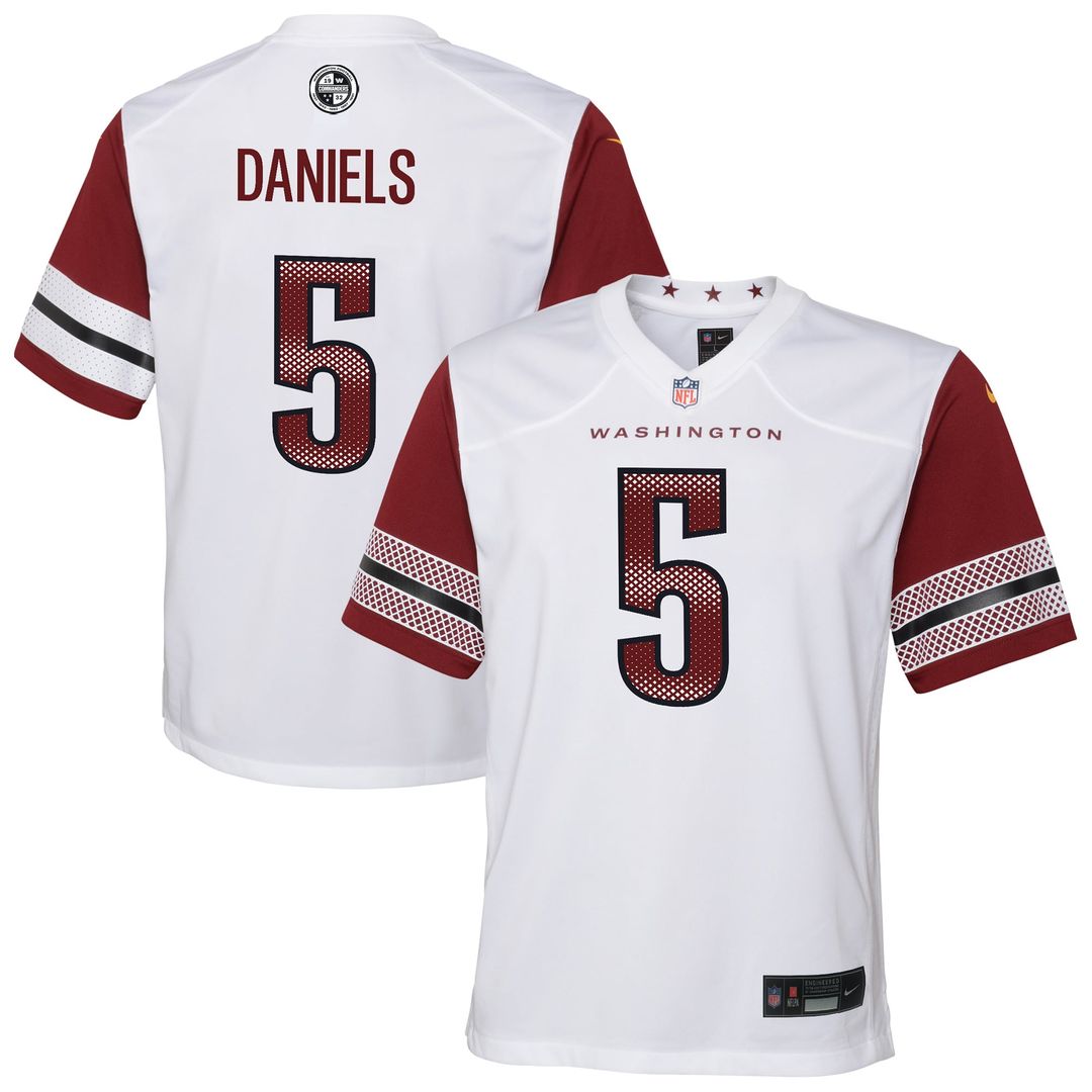Youth Nike Washington Commanders Jayden Daniels White Game NFL Jersey