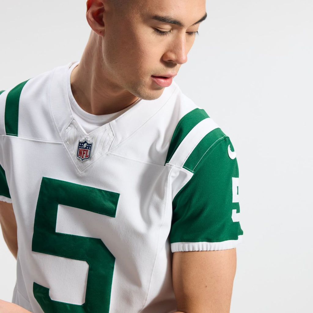 Men's Nike New York Jets Garrett Wilson White Classic Alternate Vapor F.U.S.E. Elite NFL Jersey