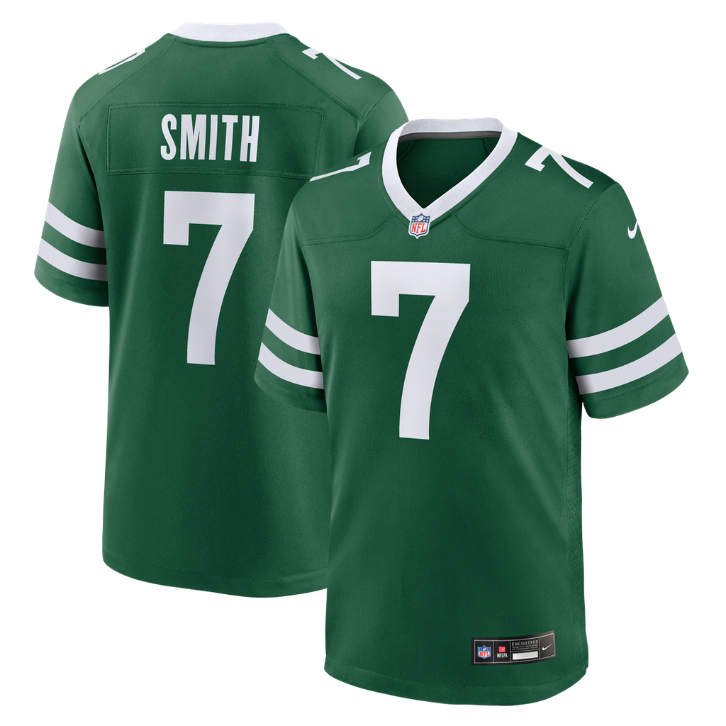 Men's Nike New York Jets Geno Smith Legacy Green Game NFL Jersey