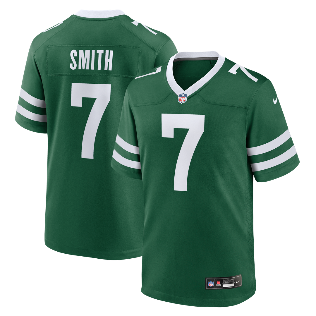 Men's Nike New York Jets Geno Smith Legacy Green Game NFL Jersey