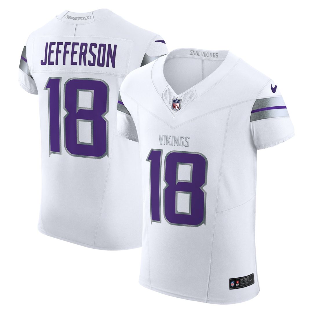Men's Nike Minnesota Vikings Justin Jefferson White Alternate Vapor F.U.S.E. Elite Player NFL Jersey