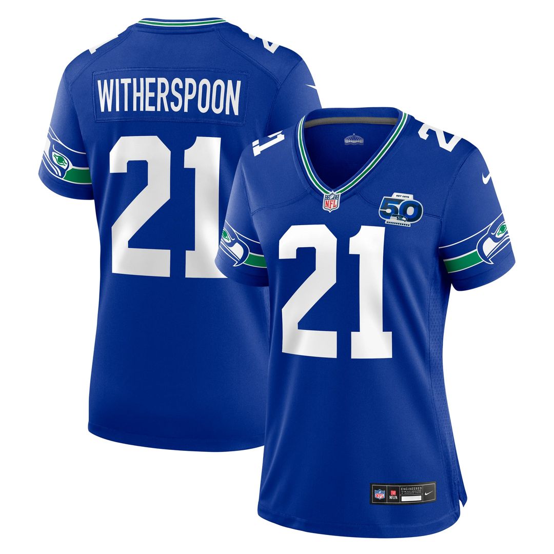 Women's Nike Seattle Seahawks Devon Witherspoon Royal Alternate 50th Season Game NFL Jersey