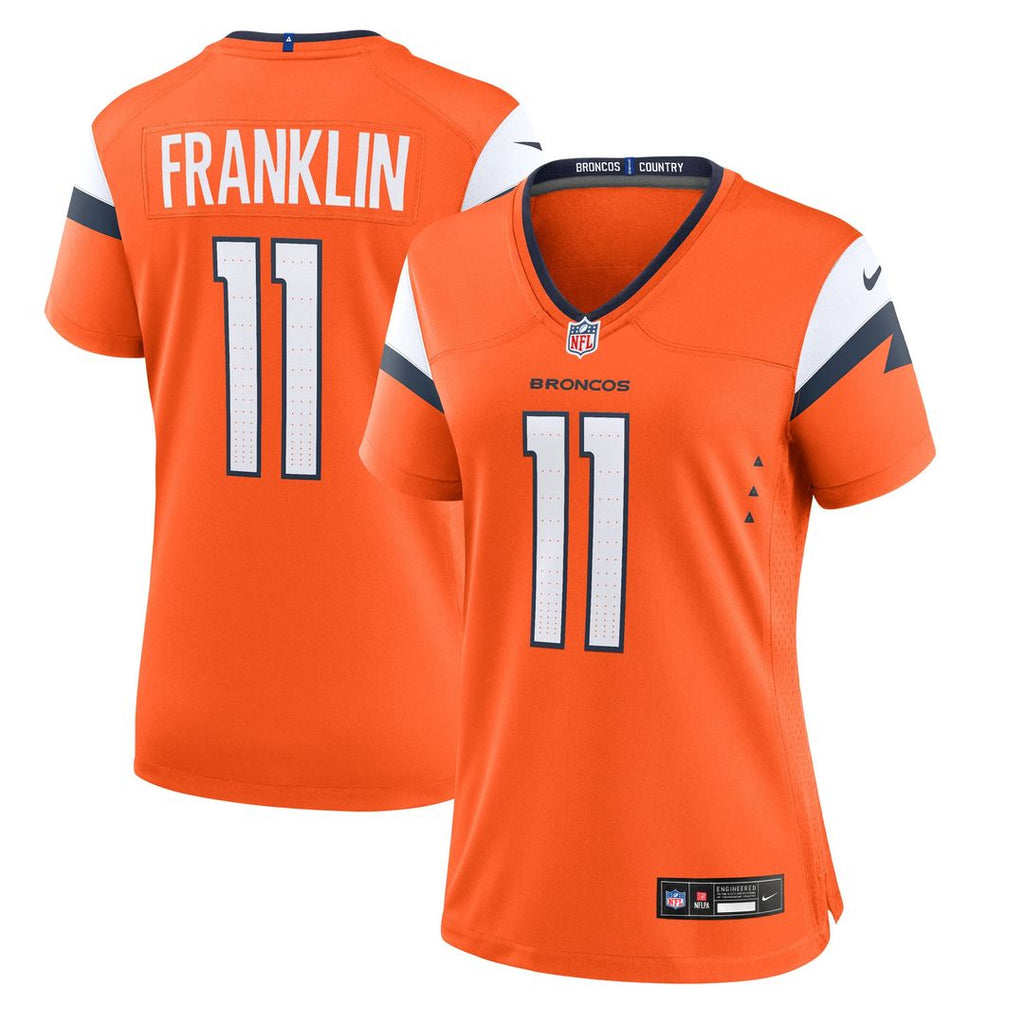Women's Nike Denver Broncos Troy Franklin Orange Team Game NFL Jersey
