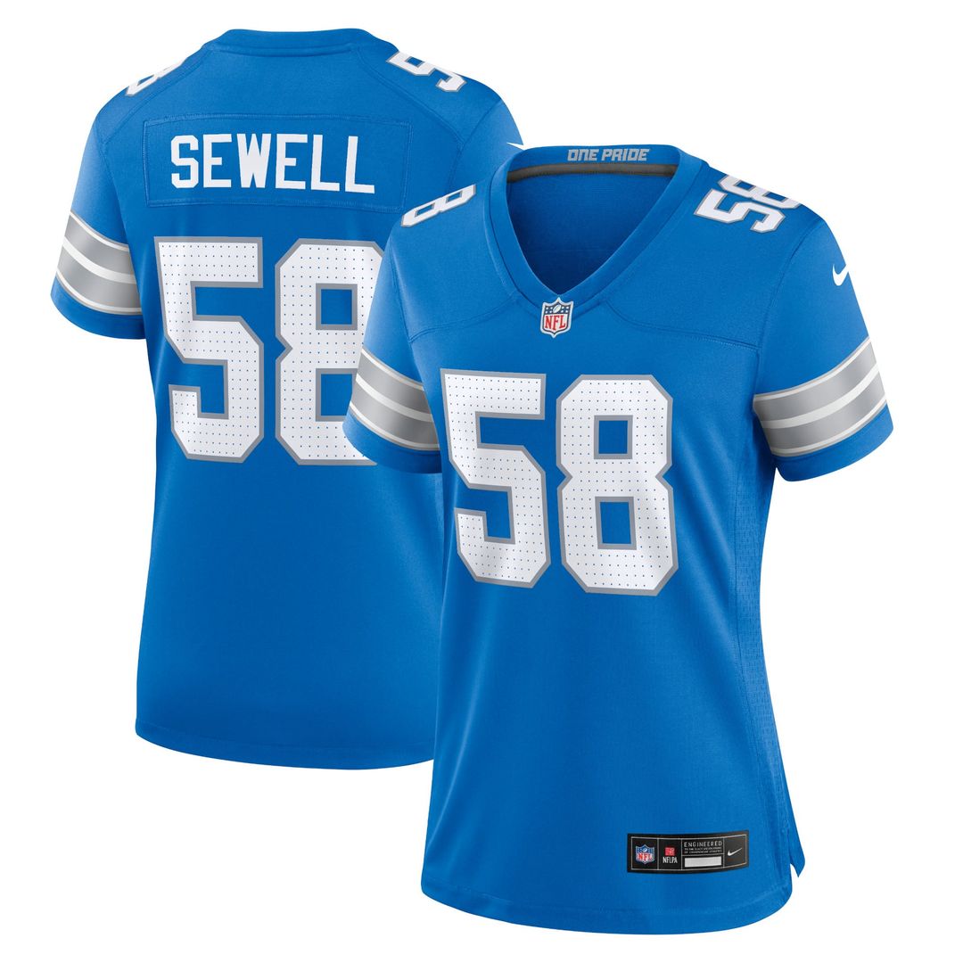 Women's Nike Detroit Lions Penei Sewell Black 2nd Alternate Game NFL Jersey
