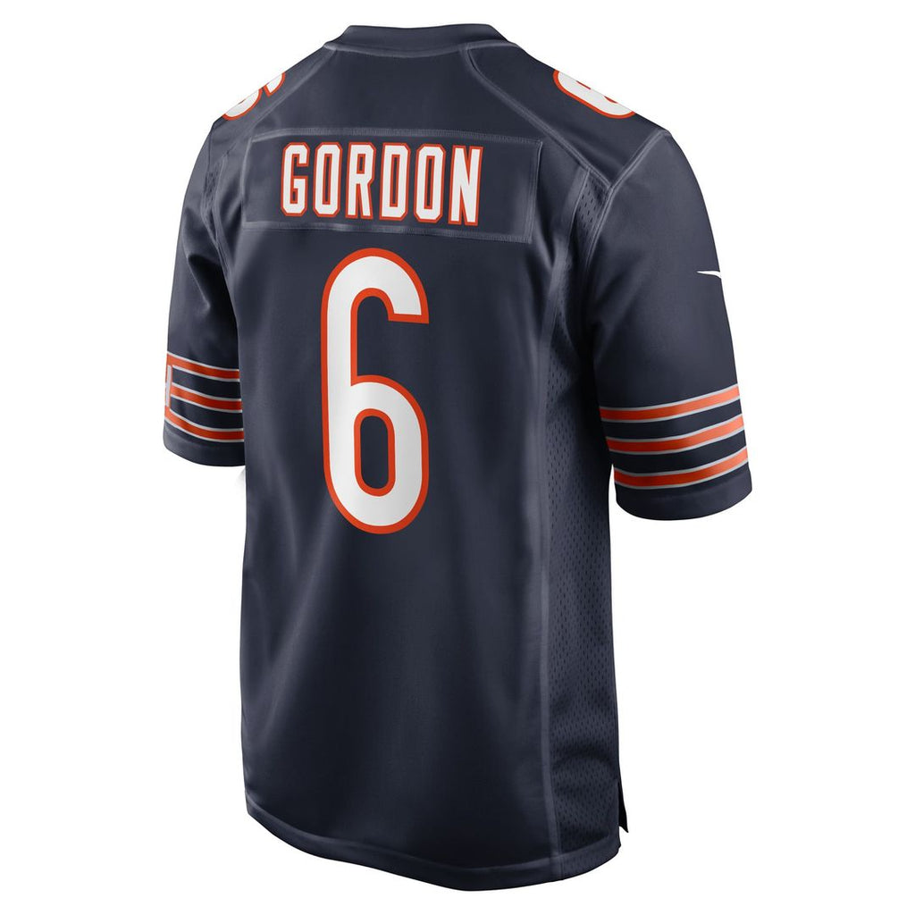 Men's Nike Chicago Bears Kyler Gordon Navy Game Player NFL Jersey