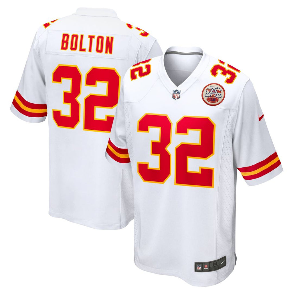 Men's Nike Kansas City Chiefs Nick Bolton White Away Game Player NFL Jersey