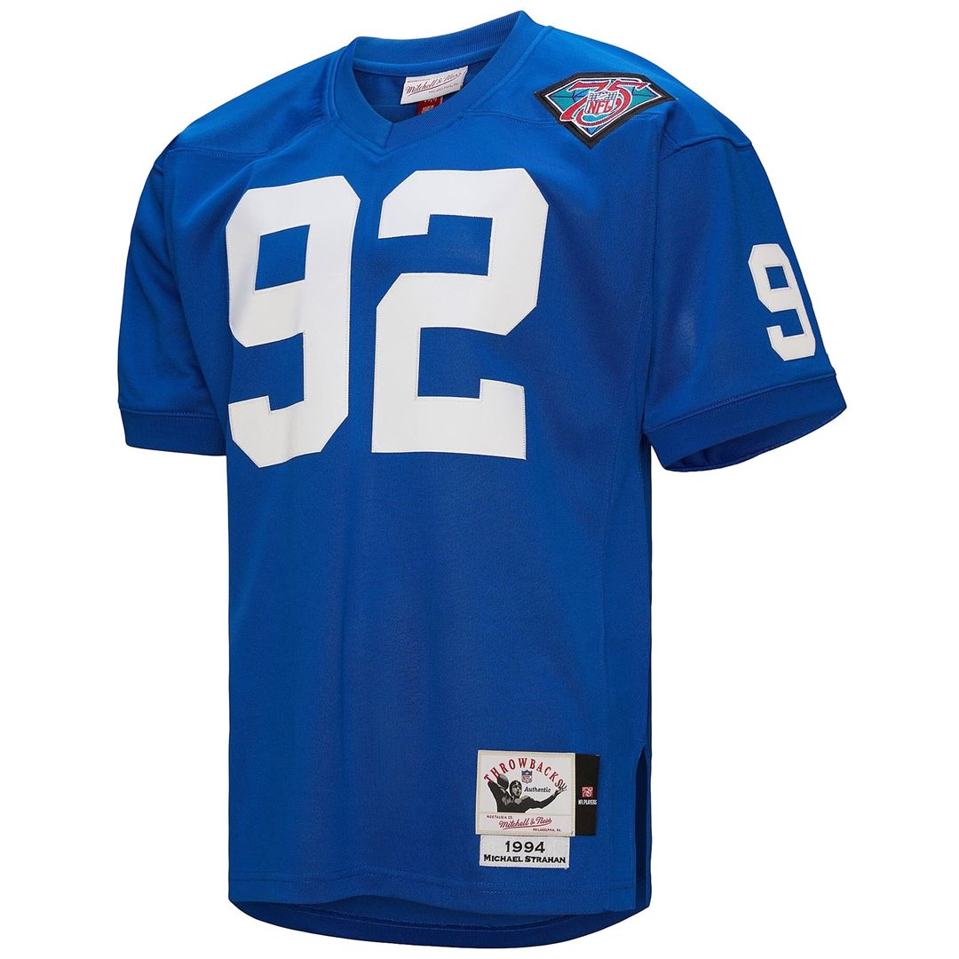 Men's Mitchell & Ness New York Giants Michael Strahan Royal 1994 Authentic Throwback Retired Player NFL Jersey