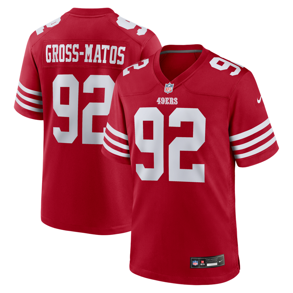 Men's Nike San Francisco 49ers Yetur Gross-Matos Scarlet Team Game NFL Jersey