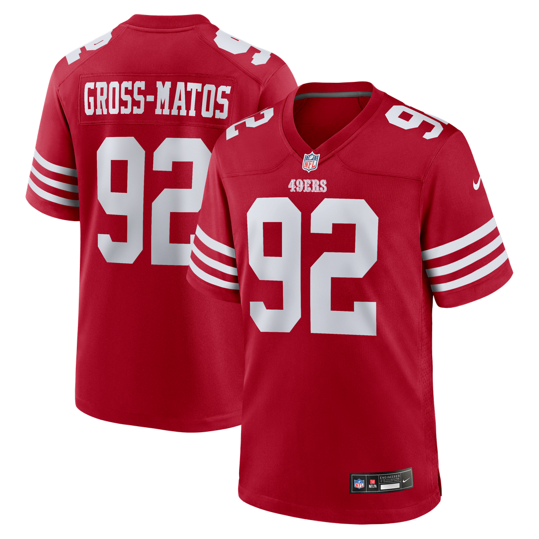 Men's Nike San Francisco 49ers Yetur Gross-Matos Scarlet Team Game NFL Jersey