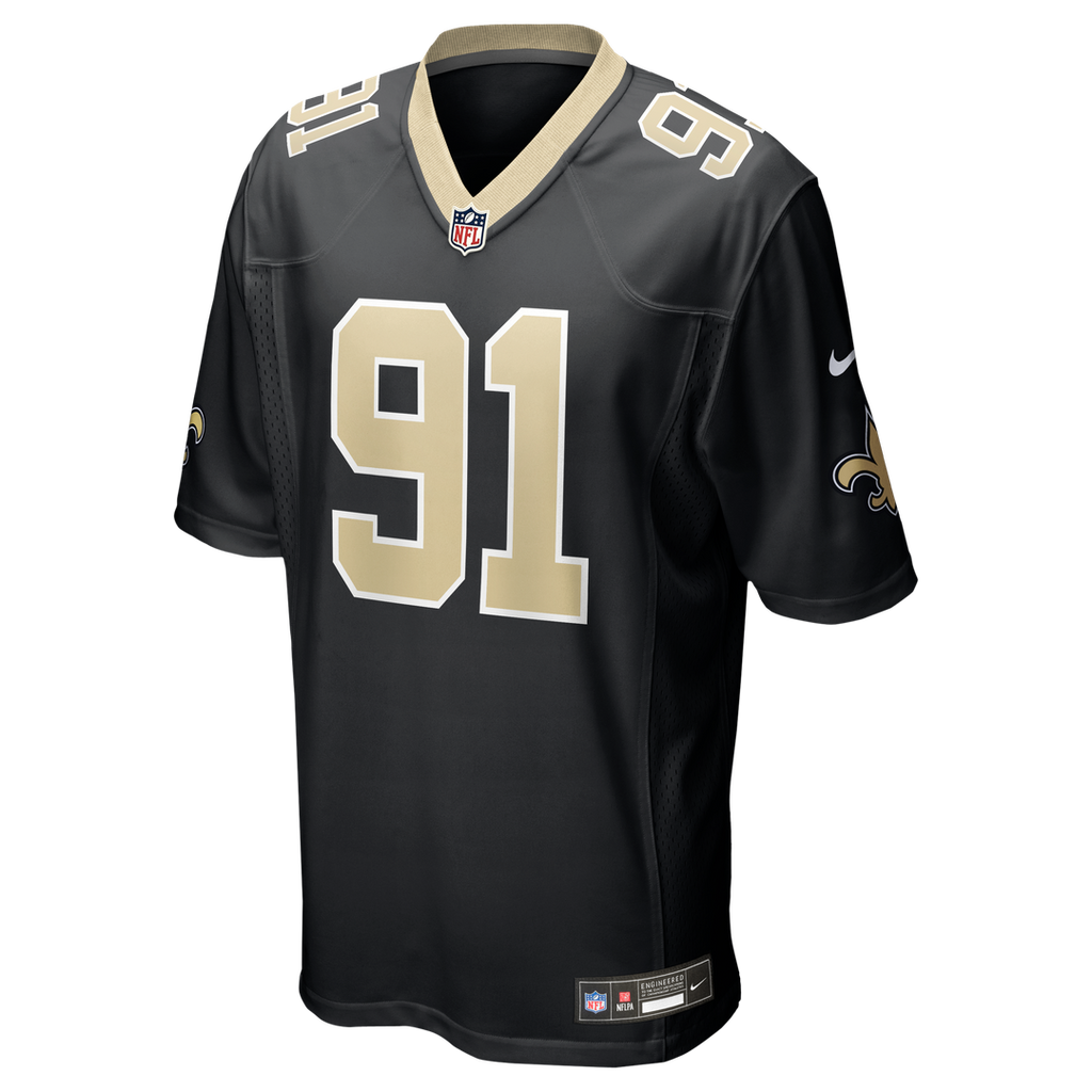 Men's Nike New Orleans Saints Vernon Broughton Black Team Game NFL Jersey