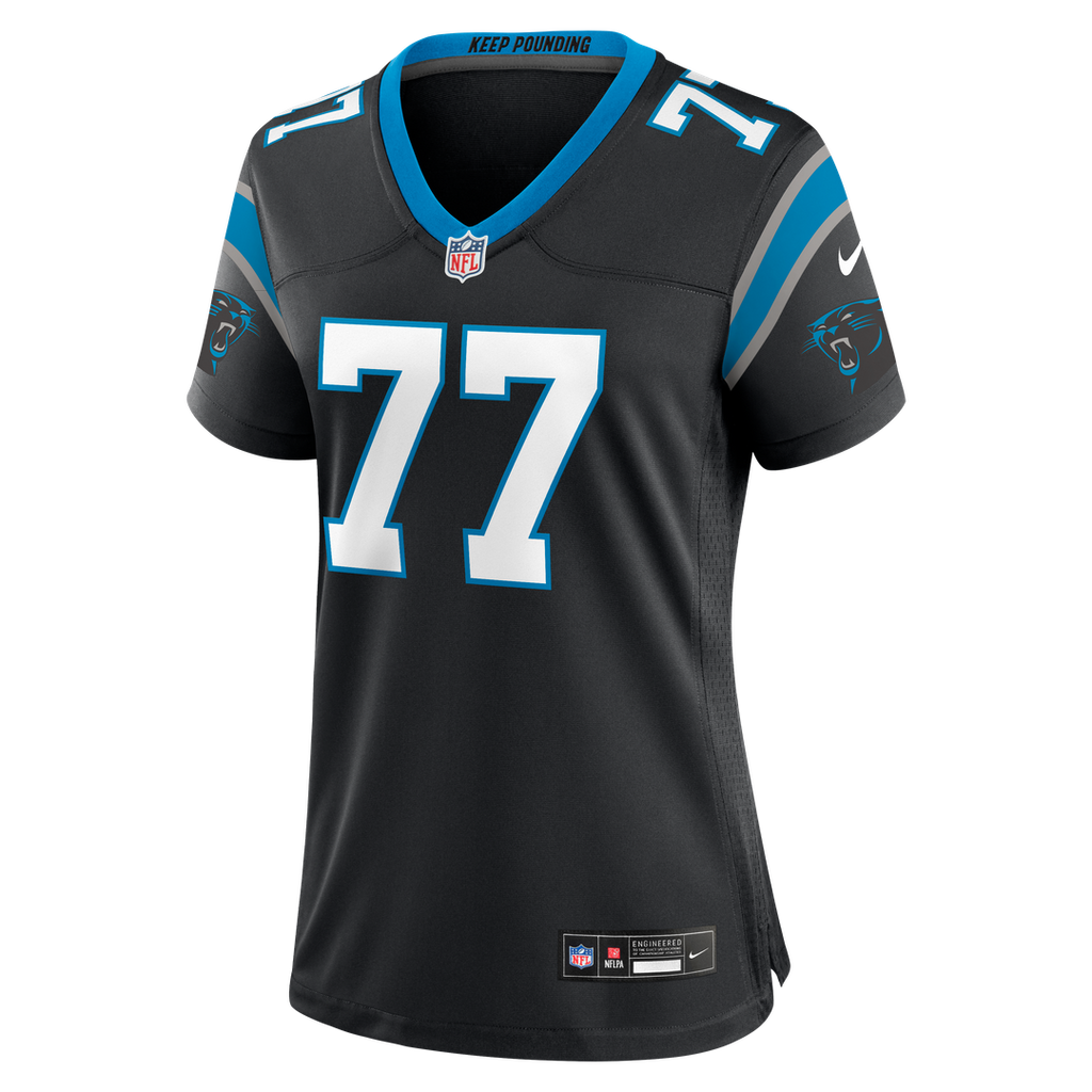 Women's Nike Carolina Panthers Luke Fortner Black Team Game NFL Jersey
