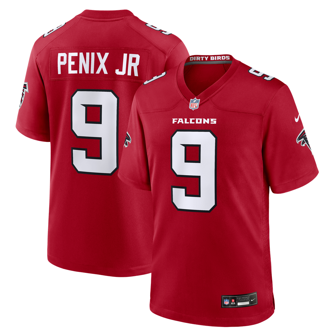 Men's Nike Atlanta Falcons Michael Penix Jr. Red Game NFL Jersey