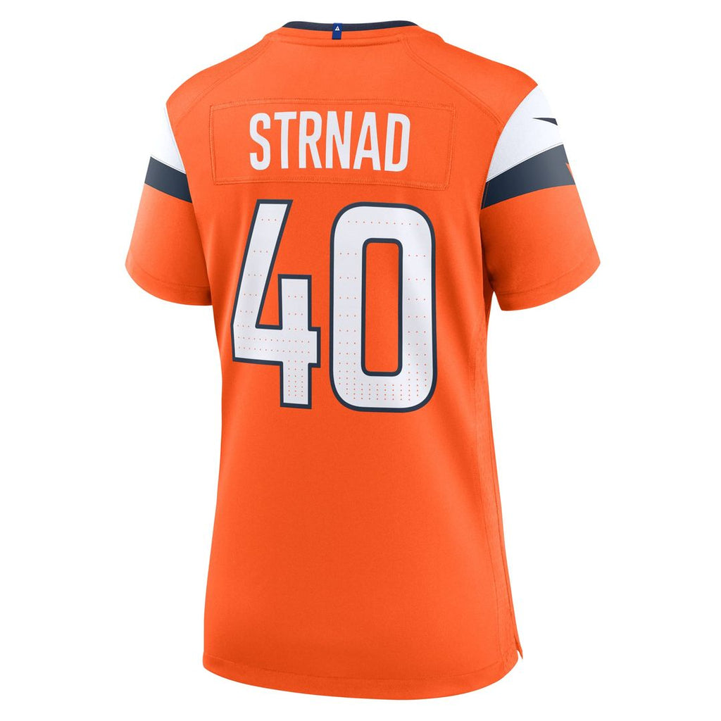 Women's Nike Denver Broncos Justin Strnad Orange Team Game NFL Jersey