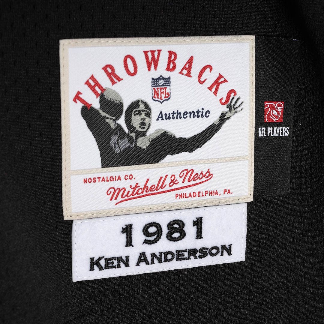 Men's Mitchell & Ness Cincinnati Bengals Ken Anderson Black 1981 Authentic Throwback Retired Player NFL Jersey