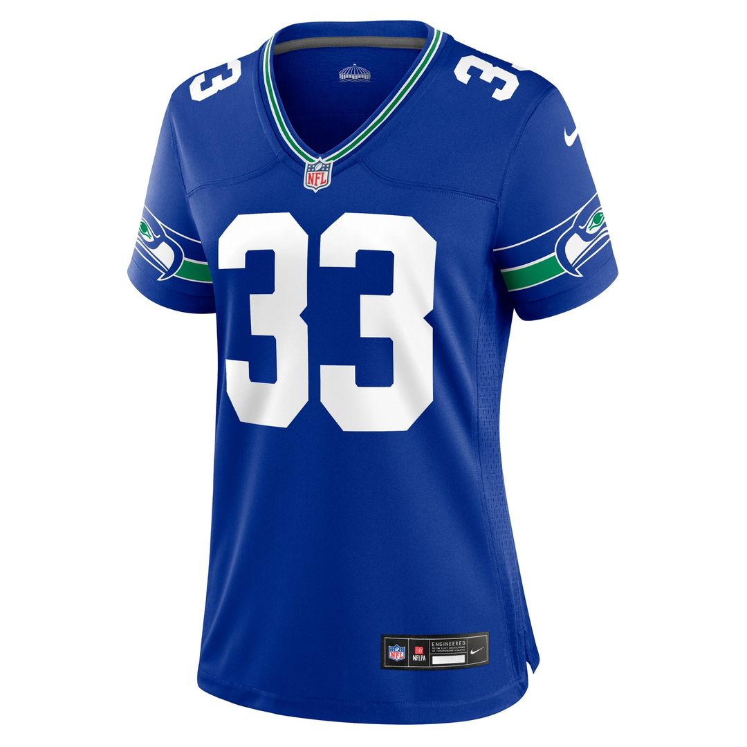 Women's Nike Seattle Seahawks Jamal Adams Royal Throwback Player Game NFL Jersey