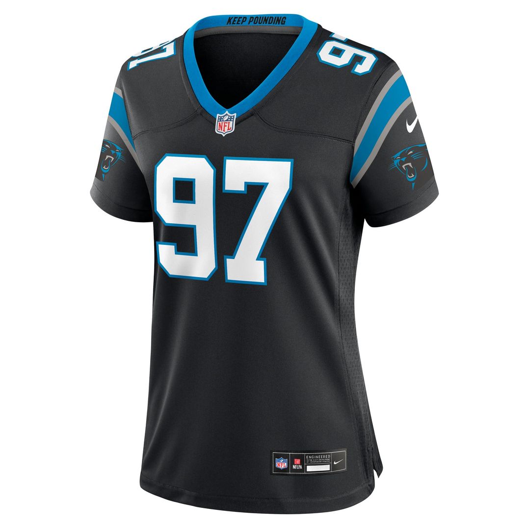 Women's Nike Carolina Panthers Bobby Brown III Black Team Game NFL Jersey
