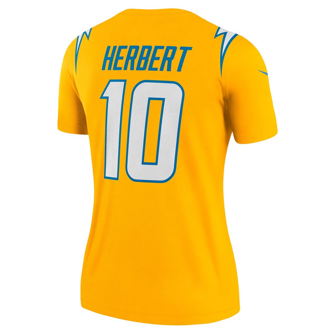 Women's Nike Los Angeles Chargers Justin Herbert Navy Alternate Super Chargers Legend Player NFL Performance Top