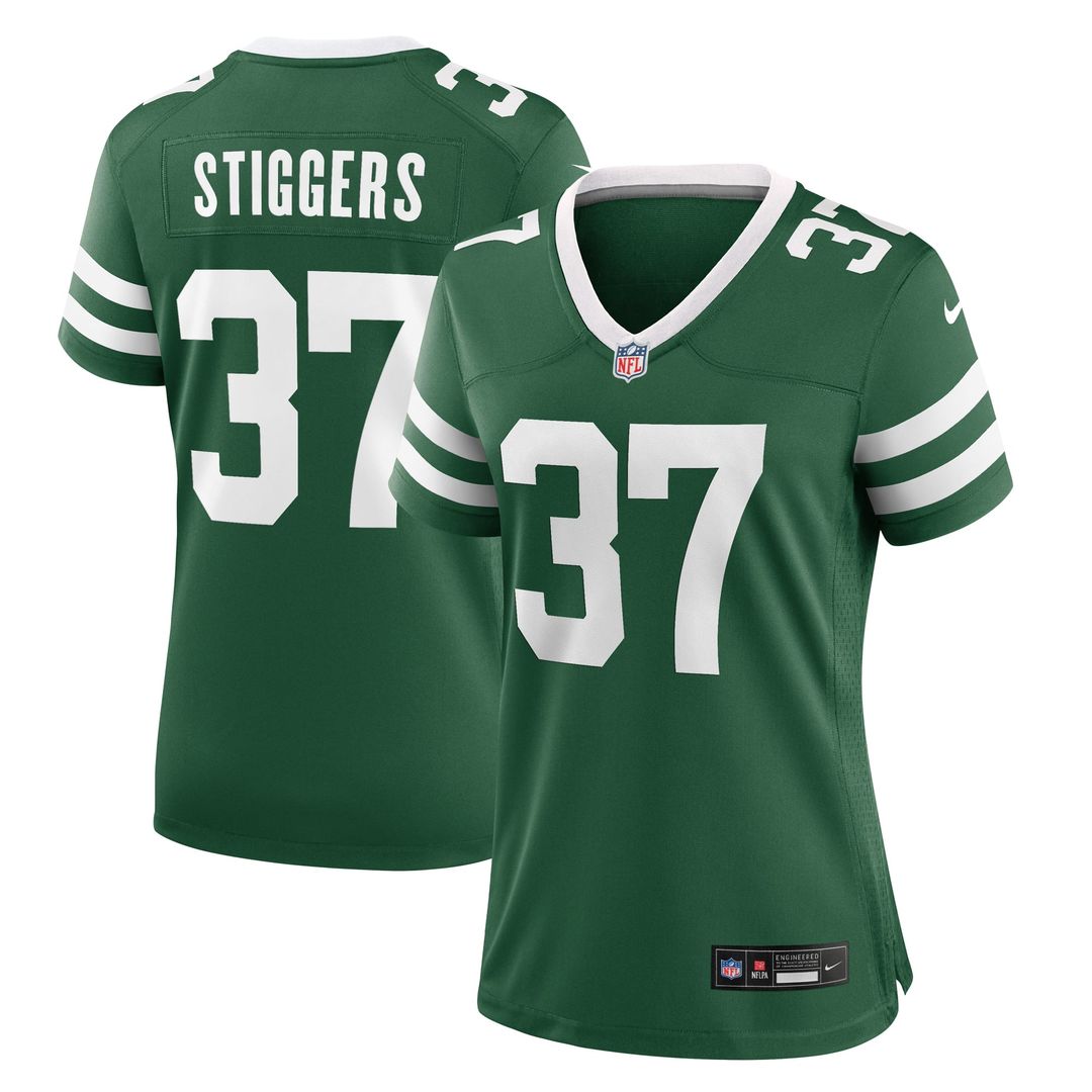 Women's Nike New York Jets Qwan'tez Stiggers Legacy Green Game NFL Jersey