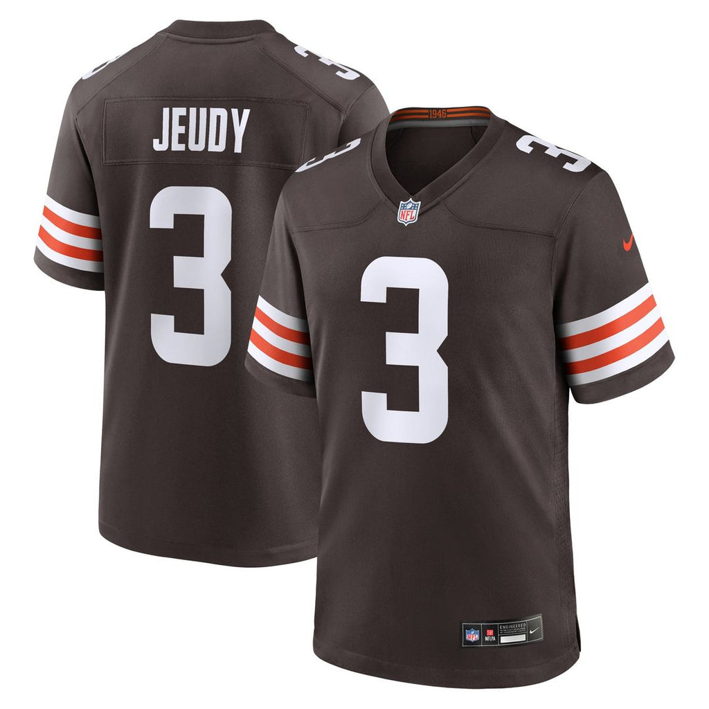 Men's Nike Cleveland Browns Jerry Jeudy Brown Game NFL Jersey