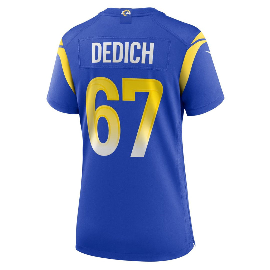 Women's Nike Los Angeles Rams Justin Dedich Royal Game NFL Jersey