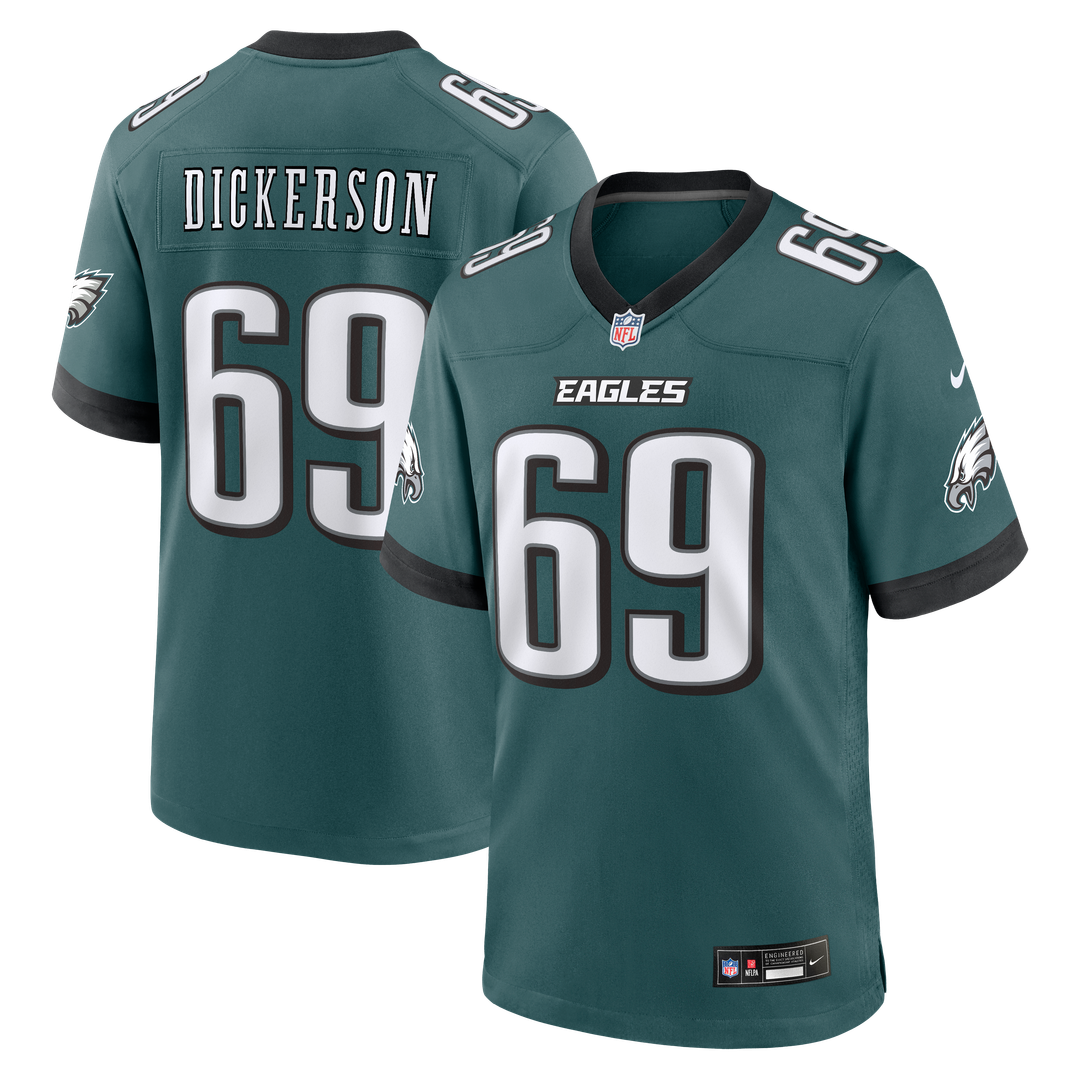Men's Nike Philadelphia Eagles Landon Dickerson Midnight Green Team Game NFL Jersey