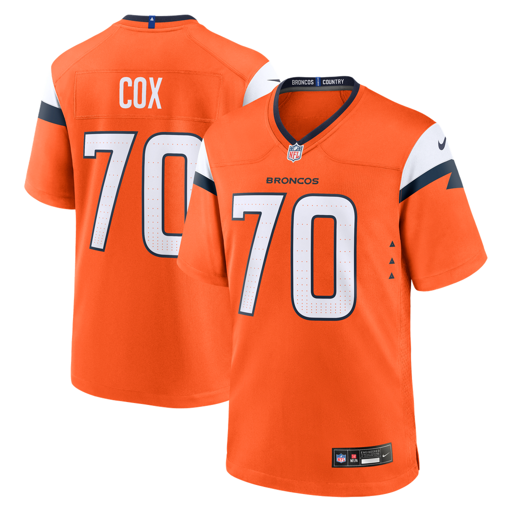 Men's Nike Denver Broncos Marques Cox Orange Team Game NFL Jersey