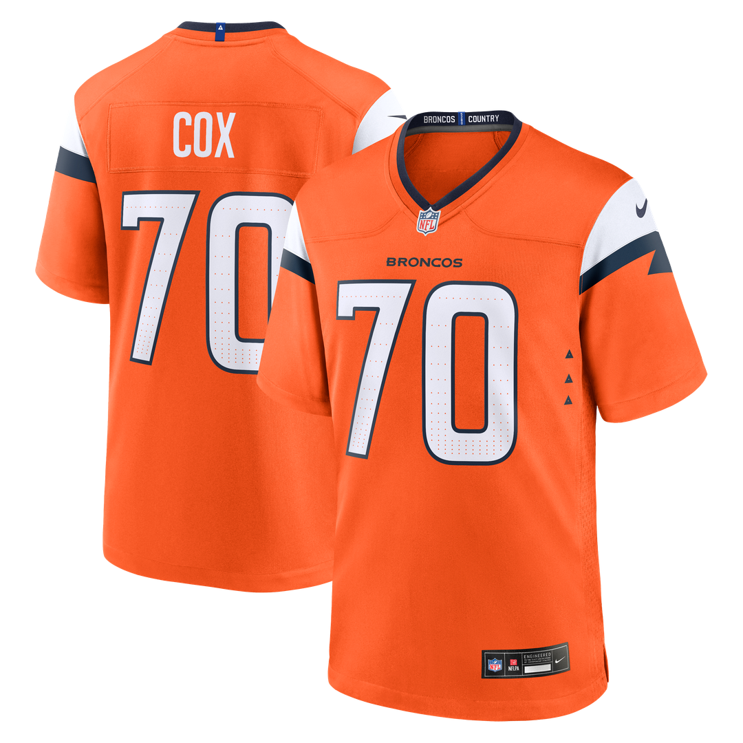 Men's Nike Denver Broncos Marques Cox Orange Team Game NFL Jersey