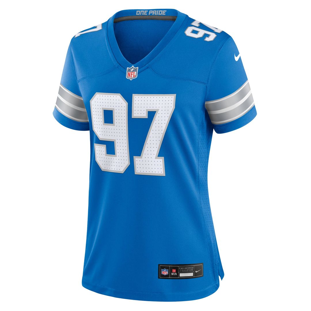 Women's Nike Detroit Lions Aidan Hutchinson Blue Game NFL Jersey