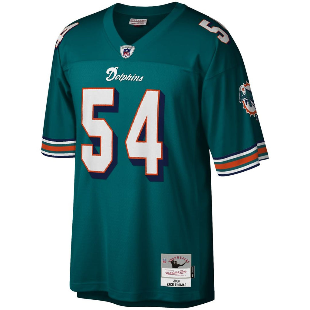Men's Mitchell & Ness Miami Dolphins Zach Thomas Aqua Legacy Replica NFL Jersey